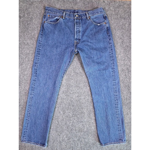 Levi's Other - Levi's 501 Original Fit Jeans Mens 36x32 Blue Straight Leg Button Fly Denim 1268